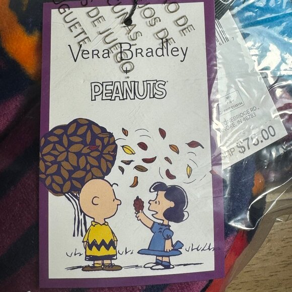 Vera Bradley Plush Throw Blanket in Fall for Peanuts NWT  50" x 80" - Picture 7 of 7